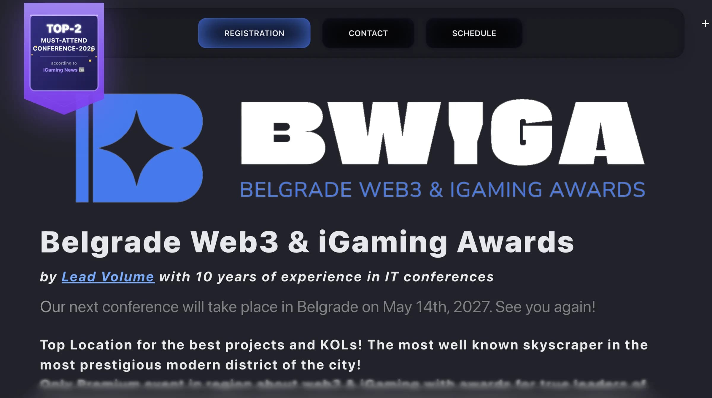 Bwiga - Belgrade Web3 & iGaming Awards