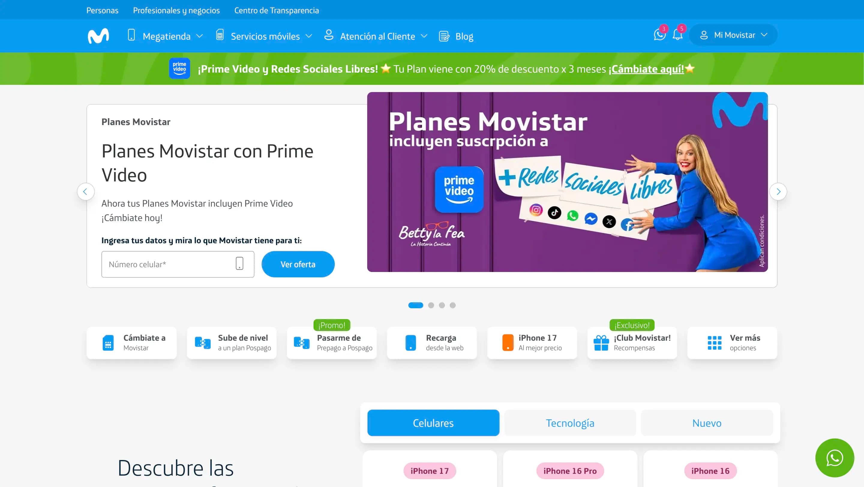 Веб-портал для зарубежного мобильного оператора